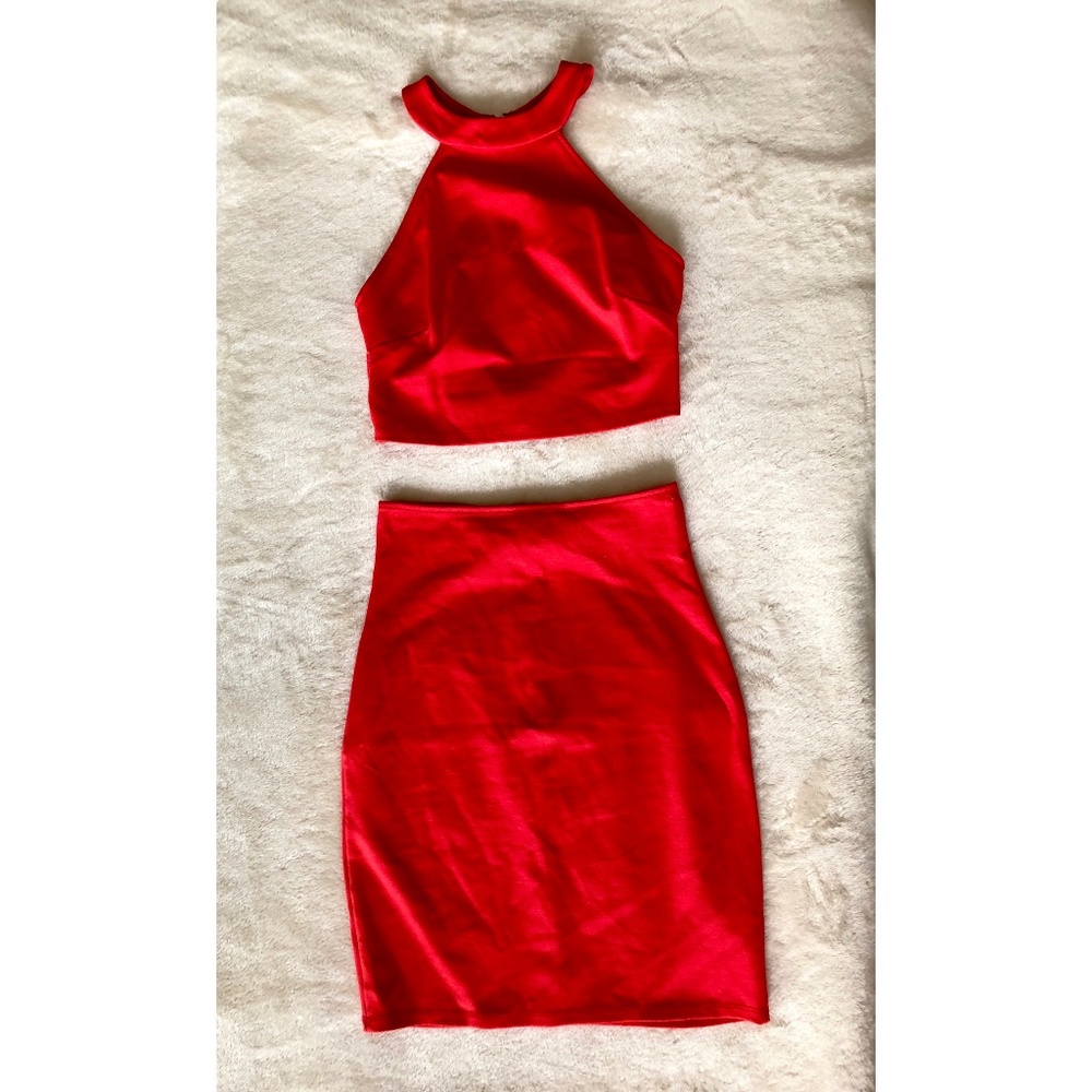 Red Two-Piece Dress